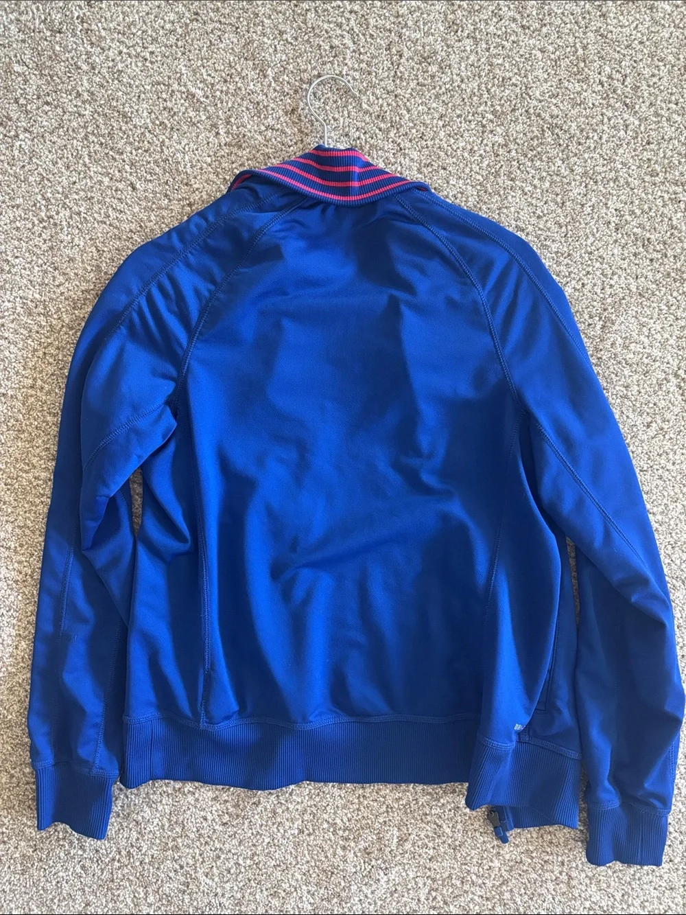 Nike Women's Blue Jacket with orange striped Collar